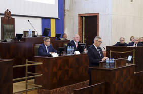 Pokaż zdjęcie: Wystąpienie sekretarza stanu w MRPiPS Stanisława Szweda