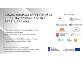 Plakat promujący V Forum Uczelnianych Pełnomocników ds. Osób z Niepełnosprawnościami