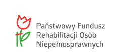 Po lewej stronie logo PFRON a po prawej pełna nazwa funduszu