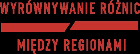 Czerwony napis "Wyrównywanie różnic między regionami" na czarnym tle