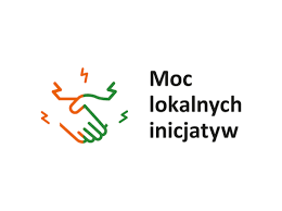 Czarny napis Moc lokalnych inicjatyw na białym tle