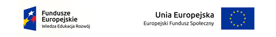 logo - Fundusze Europejskie Wiedza, Edukacja, Rozwój oraz Unia Europejska Europejski Fundusz Społeczny