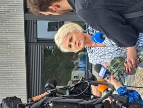 Prezes fundacji - Pani Aleksandra Ruszczak - podczas wywiadu dla mediów