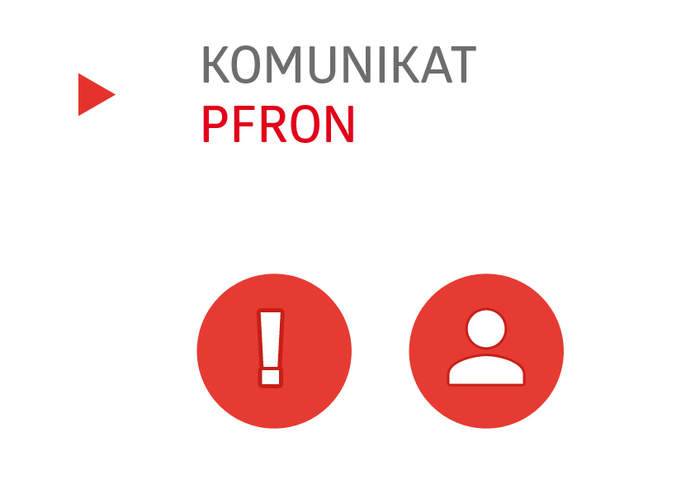 napis Komunikat PFRON