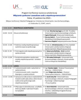 Pokaż zdjęcie: Konferencja 15.10.2018- program