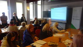 Pokaż zdjęcie: Pracownicy PFRON Oddział Śąski oraz OHP podczas szkolenia