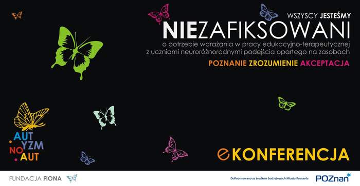 Pokaż zdjęcie: Plakat promujący konferencję online pn. „Wszyscy jesteśmy (nie)zafiksowani...” 
