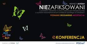 Pokaż zdjęcie: Plakat promujący konferencję online pn. „Wszyscy jesteśmy (nie)zafiksowani...” 