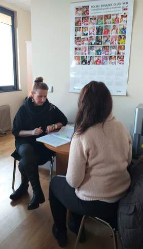 Pokaż zdjęcie: Konsultacje dotyczące programu "Aktywny samorząd" w siedzibie Oddziału Małopolskiego PFRON