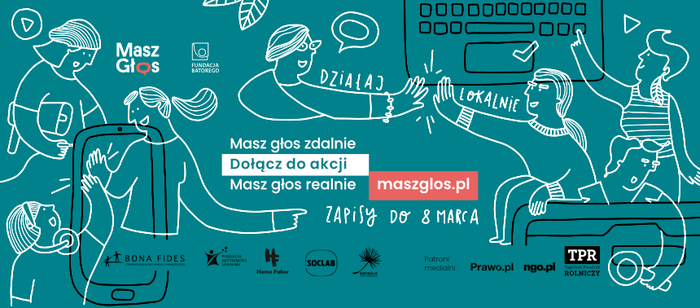 Pokaż zdjęcie: Plakat promujący akcję Masz Głos