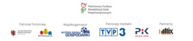 Loga organizatorów, patronatów honorowych i medialnych oraz partnerów przedsięwzięcia: PFRON, Marszałek Województwa Kujawsko-Pomorskiego, Bydgoskie Centrum Organizacji Pozarządowych i Wolontariatu, WSG, TVP3, Radio PiK, Altix