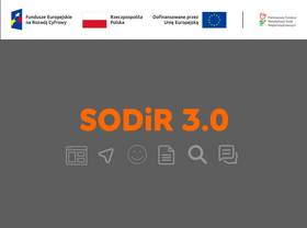 Element graficzny z napisem SODiR 3.0