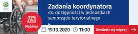 Pokaż zdjęcie: Plakat promujący bezpłatne webinarium pn. „Zadania koordynatora ds. dostępności”