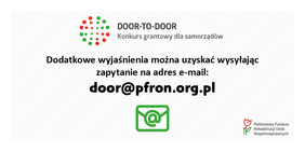 Pokaż zdjęcie: Grafika dot. projektu door-to-door z adresem e-mail skrzynki kontaktowej