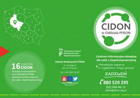 Pokaż zdjęcie: Ulotka promująca Centrum Informacyjno-Doradcze dla Osób z Niepełnosprawnością