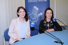 Od lewej: Anna Langdale oraz Ewa Baszko - pracownicy Oddziały Podlaskiego PFRON.