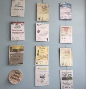 Pokaż zdjęcie: Dyplomy, które ŚDS otrzymał m.in. od dyrektor Marty Mordarskiej