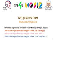 Pokaż zdjęcie: plakat promujący biegi charytatywne, z informacją o trzech terminach imprez