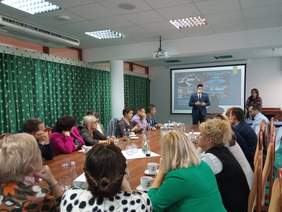 Pokaż zdjęcie: Wystąpienie kierownika projektu. 