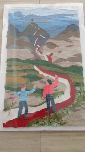 Miejsce 3 w kategorii Tkanina i aplikacja - "Niepełnosprawny też może zdobyć Giewont" - Alicja Patroś, ŚDS w Krzyszczynce