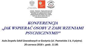 Pokaż zdjęcie: Zaproszenie na konferencję pt.: „Jak wspierać osoby z zaburzeniami psychicznymi?”