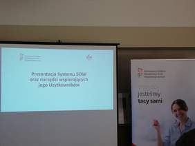Pokaż zdjęcie: Tematem szkolenia skierowanego do PCPRów była "Prezentacja Systemu SOW oraz narzędzi wspierających jego Użytkowników"