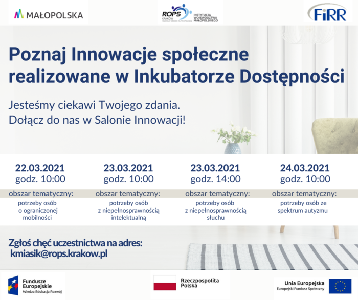 Pokaż zdjęcie: Informacja o spotkaniach "Salon Innowacji"