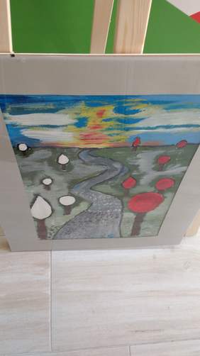 Wyróżnienie w kategorii Malarstwo i witraż - "Droga ku niepodległości", Hanna Krupa, WTZ w Gorzowie Wlkp. przy ul. Walczaka