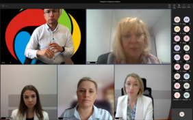 Pokaż zdjęcie: Zrzut ekranu ze spotkania z przedstawicielami NGO - uczestnicy spotkania widoczni w kamerach.