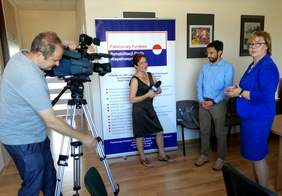 Podczas nagrania reportażu dotyczącego książki „Akademia Orłów II” w Oddziale Małopolskim PFRON