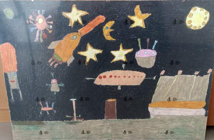 Pokaż zdjęcie: Praca rysunkowa, która zdobyła 3. miejsce w kategorii Rysunek i Grafika w Sztuce Osób Niepełnosprawnych w Lubuskiem w 2023 r. 