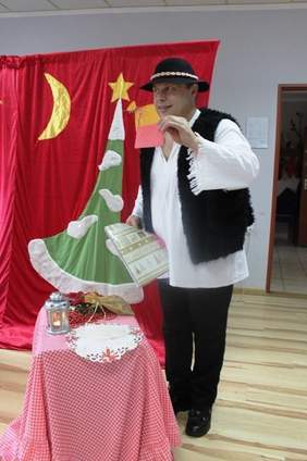 Spotkanie wigilijne w Środowiskowym Domu Samopomocy w Bieganowie