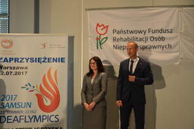 P.o. Prezesa Zarządu PFRON Dorota Habich oraz Podsekretarz Stanu w Ministerstwie Sportu i Turystyki Jan Widera 