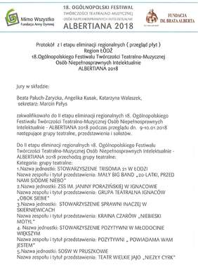 Pokaż zdjęcie: Protokół z I etapu eliminacji regionalnych - Region Łódź