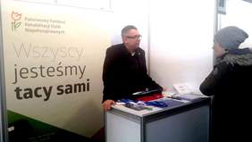 Stoisko Kujawsko-Pomorskiego Oddziału PFRON na XX Targach Pracy i Przedsiębiorczości w Inowrocławiu