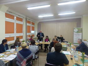 Pokaż zdjęcie: Wystąpienie Sławomira Drzewieckiego pracownika Oddziału Lubelskiego PFRON