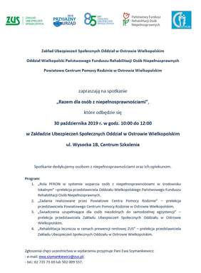 Pokaż zdjęcie: Zaproszenie na spotkanie pn. „Razem dla osób z niepełnosprawnościami”