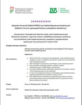 Pokaż zdjęcie: Zaproszenie na szkolenie dla pracodawców