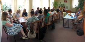 Uczestnicy spotkania Koalicji Wsparcia Na Rzecz Osób Niepełnosprawnych w Oddziale Podlaskim PFRON. 