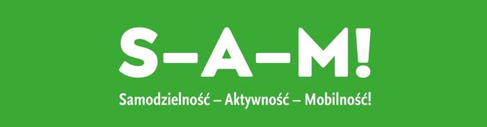Pokaż zdjęcie: napis S-A-M samodzielność aktywność mobilność na zielonym tle