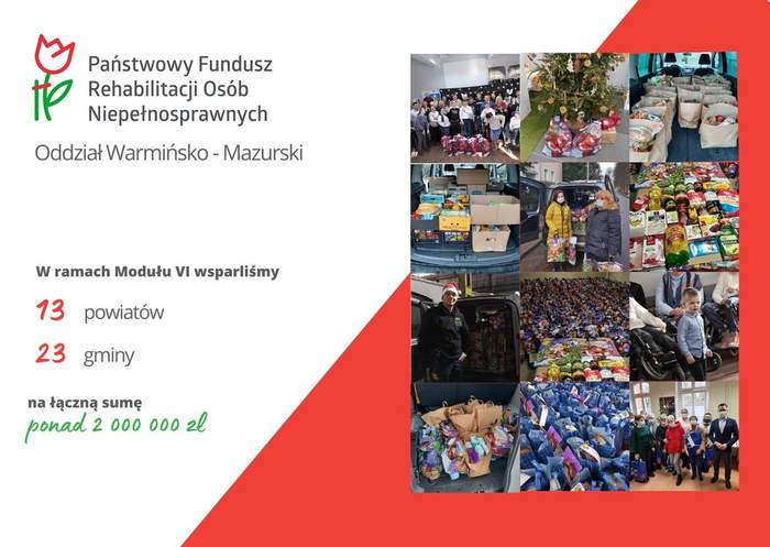 Pokaż zdjęcie: Kolaż zdjęć z przekazywania paczek przez samorządy, w tym powiat kętrzyński, Elbląg