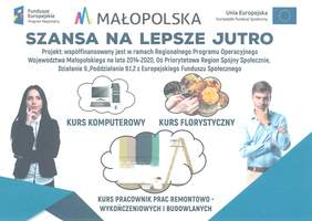 Plakat zachęcajacy do wzięcia udziału w realizacja projekcie „Szansa na lepsze jutro” 