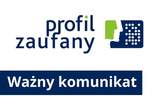 Grafika informacyjna z logo Profilu Zaufanego na jasnym tle oraz napisem „Ważny komunikat” umieszczonym białą czcionką na granatowym pasku.