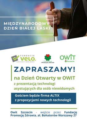 Pokaż zdjęcie: Grafika w kolorach biało niebieskich z informacjami dotyczącymi wydarzenia