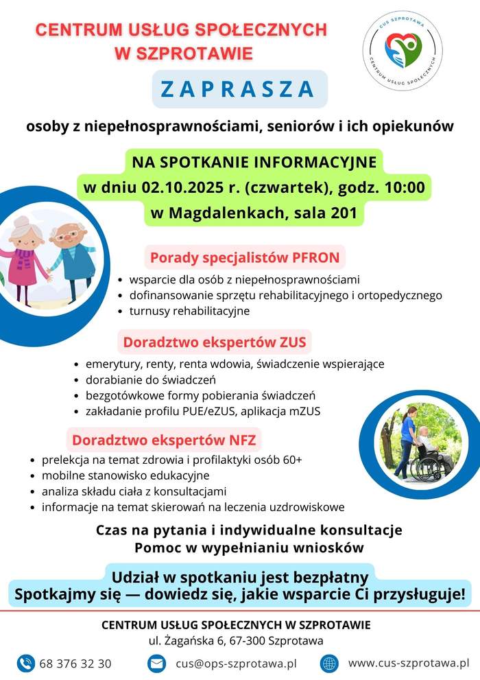 Pokaż zdjęcie: Plakat informujący o szczegółach spotkania w Szprotawie, które odbędzie się 2 października 2025 r. o godz. 10.00 przy ul. Pl. Kościelny 2