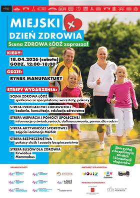Zdjęcie jest plakatem promującym wydarzenie. Zamieszczone są informacje dotyczące terminu, godziny i miejsca spotkania. W tle jest zdjęcie czteroosobowej rodziny. Na dole są różne loga patronów i współorganizatorów wydarzenia. 