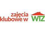Zdjęcie jest infografiką. Po lewej stronie jest czerwony napis: zajęcia klubowe. Po prawej stronie na zielono: WTZ. Nad skrótem WTZ umieszczony jest czerwony daszek. 