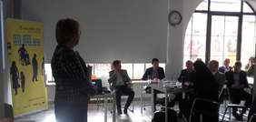 Pokaż zdjęcie: Marta Mordarska - dyrektor Małopolskiego Oddziału PFRON podczas spotkania dotyczącego projektu "Małopolska. Kultura wrażliwa"