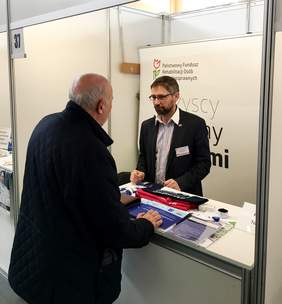 Stoisko Kujawsko-Pomorskiego Oddziału PFRON na XX Targach Pracy i Przedsiębiorczości w Inowrocławiu