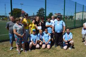 Uczestnicy Olimpiady Sportowej Osób Niepełnosprawnych w Szczuczynie.